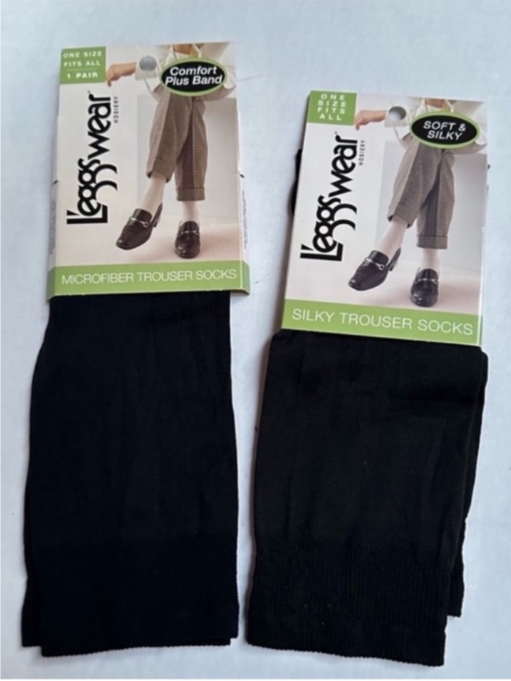 vintage Leggs silky trouser socks black one size NOS